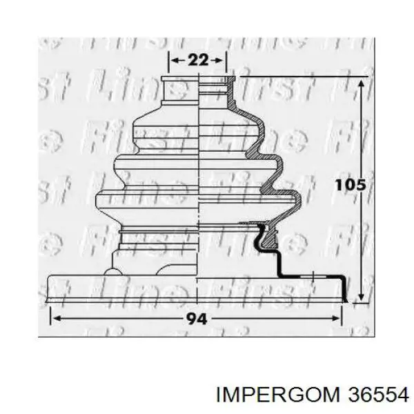 Купити 36554 Impergom Подушка (опора) двигуна, ліва