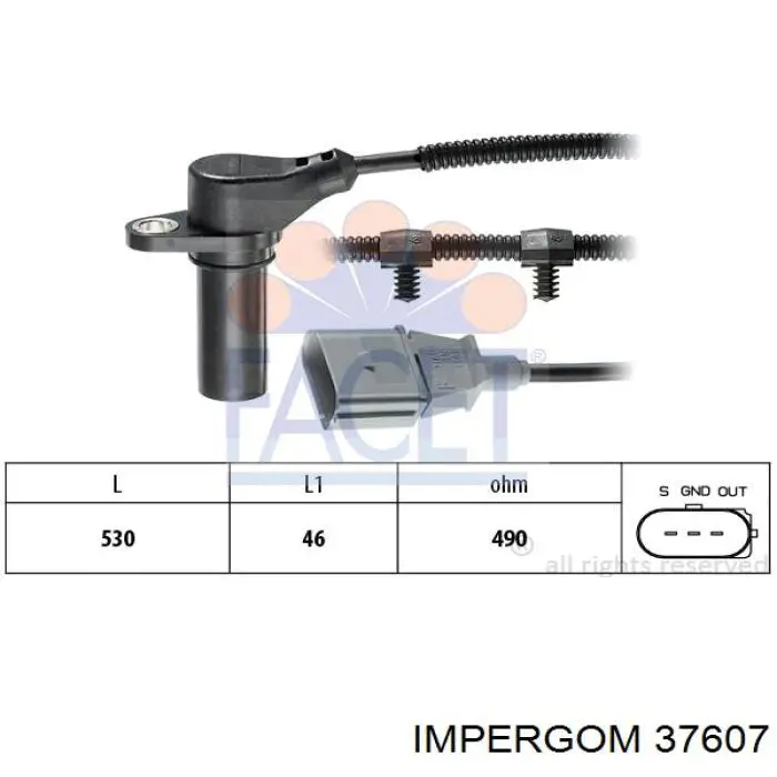 Подушка (опора) двигуна, права 37607 Impergom