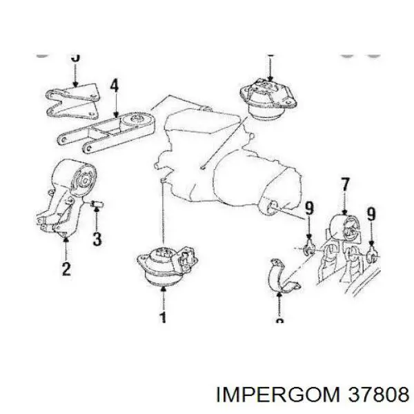 37808 Impergom подушка (опора двигуна, передня)