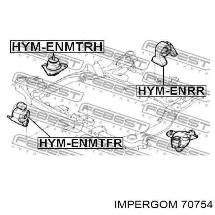 Подушка (опора) двигуна, права 70754 Impergom