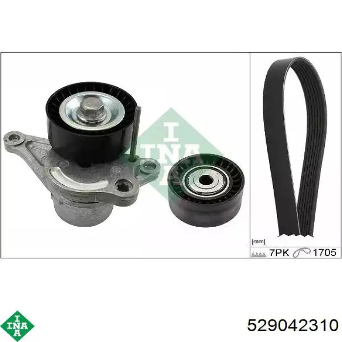 Ремінь приводний, агрегатів, комплект INA 529042310 ціна, від 93.41 USD
