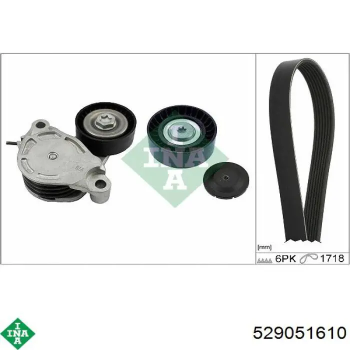 Ремінь приводний, агрегатів, комплект INA 529051610 ціна, від 84.96 USD