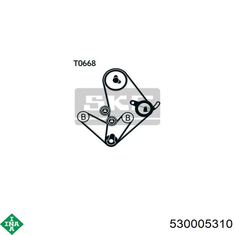 Комплект ГРМ INA 530005310 ціна, від 68.87 USD