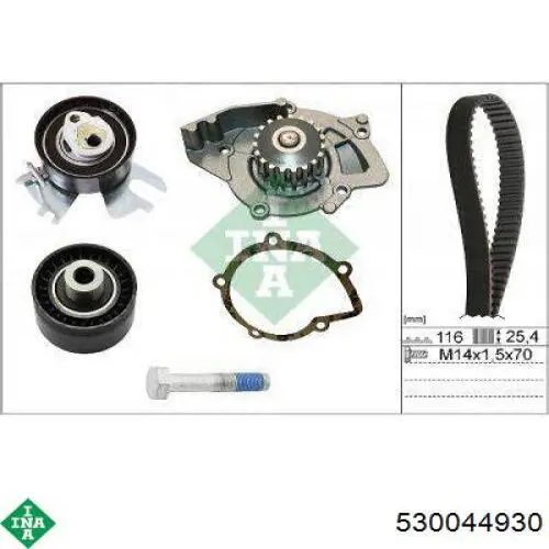 Комплект ГРМ INA 530044930 ціна, від 94.15 USD
