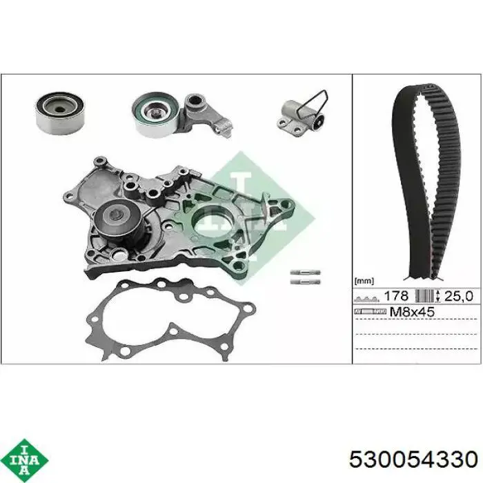 Комплект ГРМ INA 530054330 ціна, від 202.58 USD