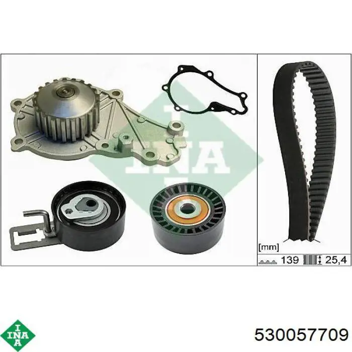 Комплект ГРМ INA 530057709 ціна, від 97.98 USD