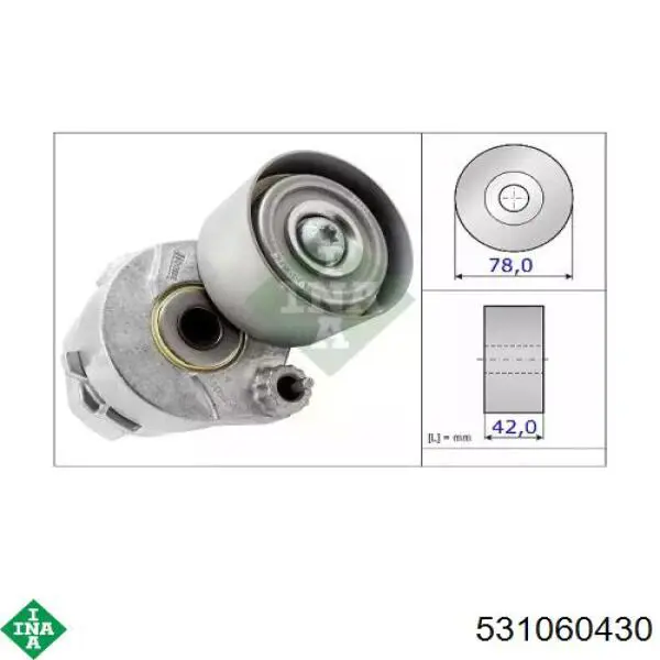 Натягувач приводного ременя INA 531060430 ціна, від 76.24 USD