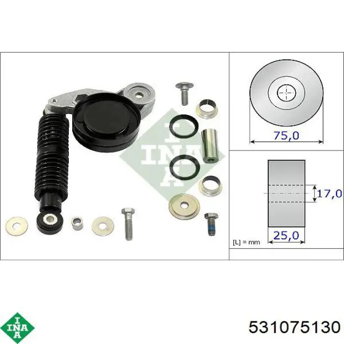 Ролик приводного ременя, паразитний INA 531075130 ціна, від 13.34 USD
