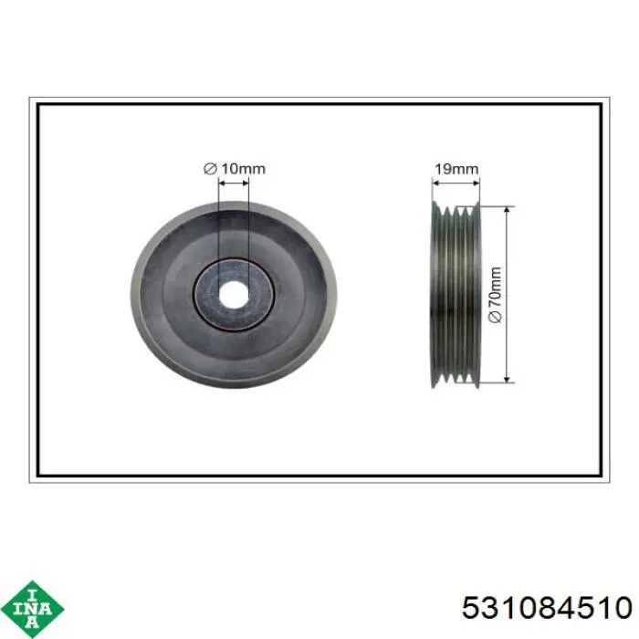 Ролик натягувача приводного ременя 531084510 INA