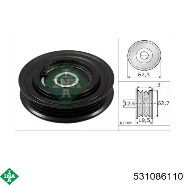 Натяжний ролик INA 531086110 ціна, від 16.20 USD