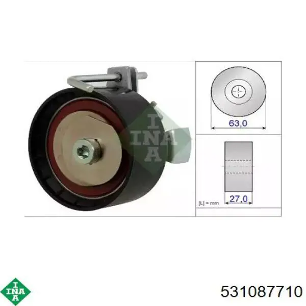 Ролик натяжителя ременя газорозподілу INA 531087710 ціна, від 23.46 USD