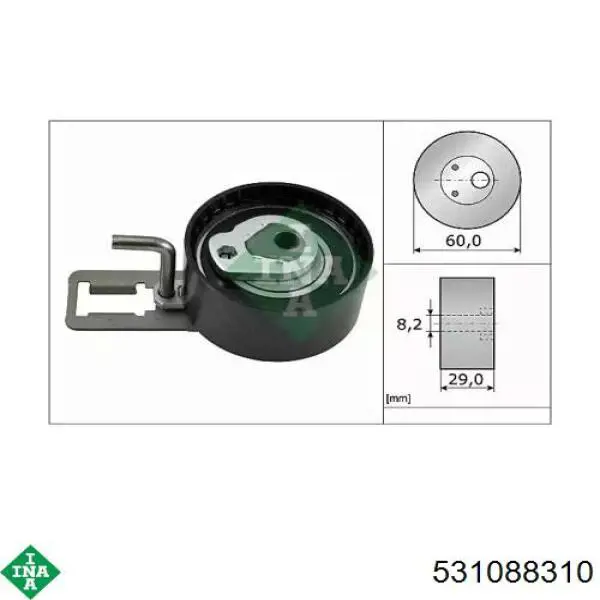Натягувач ременя ГРМ INA 531088310 ціна, від 25.87 USD