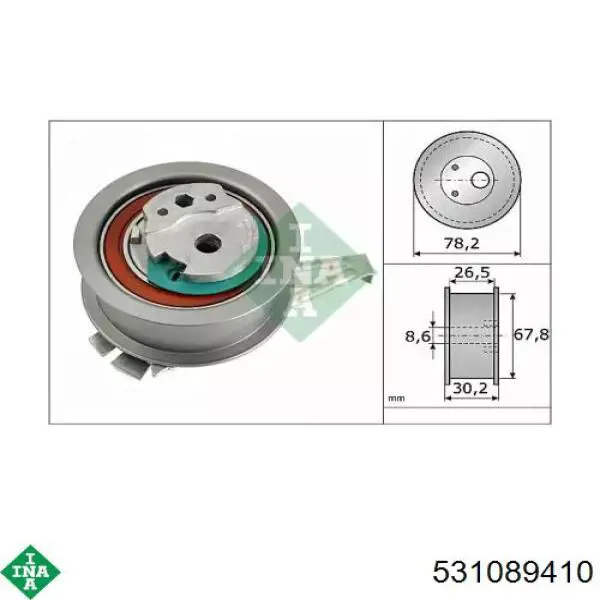 Натягувач ременя ГРМ INA 531089410 ціна, від 45.20 USD