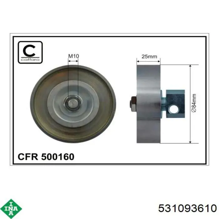 Натяжний ролик INA 531093610 ціна, від 24.59 USD