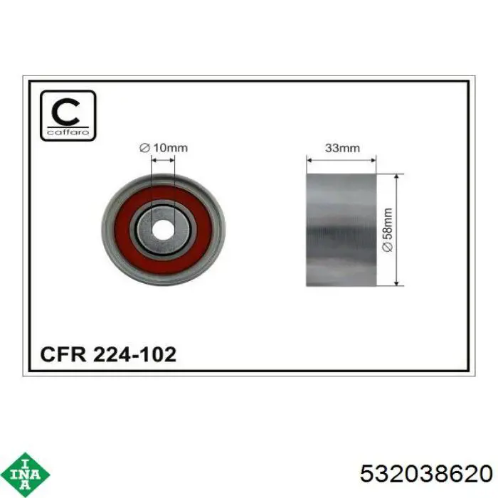 Ролик ременя ГРМ, паразитний INA 532038620 ціна, від 13.02 USD