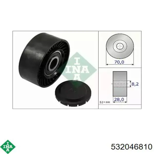 Ролик приводного ременя, паразитний INA 532046810 ціна, від 17.00 USD