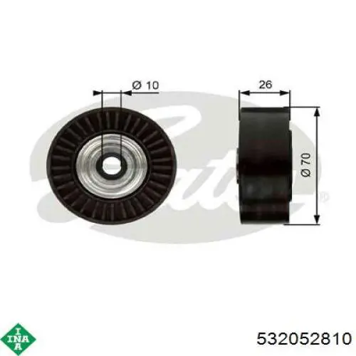 Ролик приводного ременя, паразитний 532052810 INA