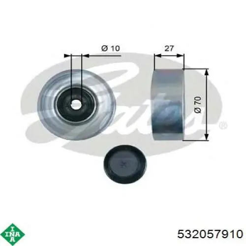 Ролик приводного ременя, паразитний INA 532057910 ціна, від 18.26 USD