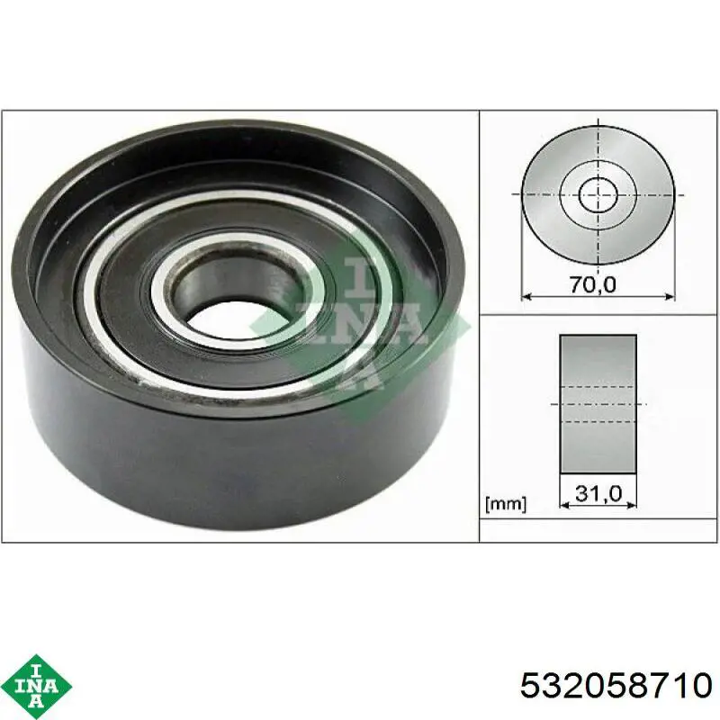 Ролик приводного ременя, паразитний INA 532058710 ціна, від 38.12 USD