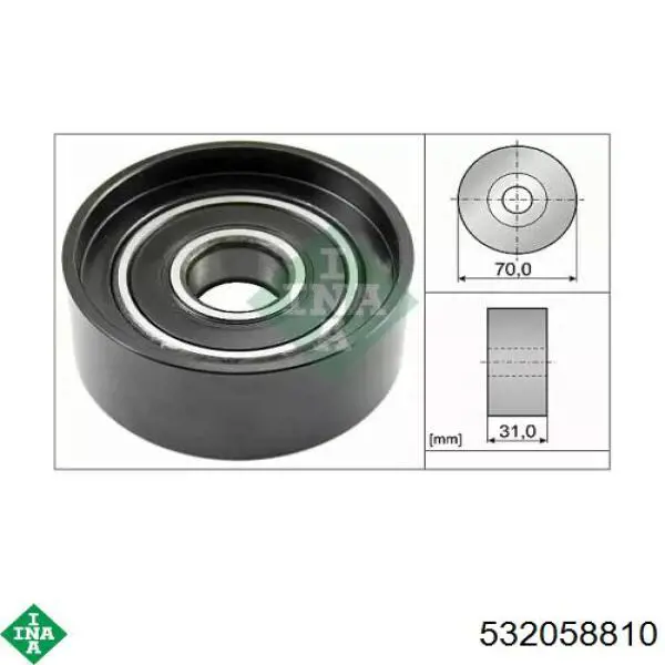 Ролик приводного ременя, паразитний INA 532058810 ціна, від 30.05 USD