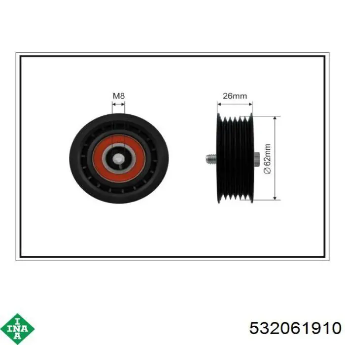 Ролик приводного ременя, паразитний INA 532061910 ціна, від 13.32 USD