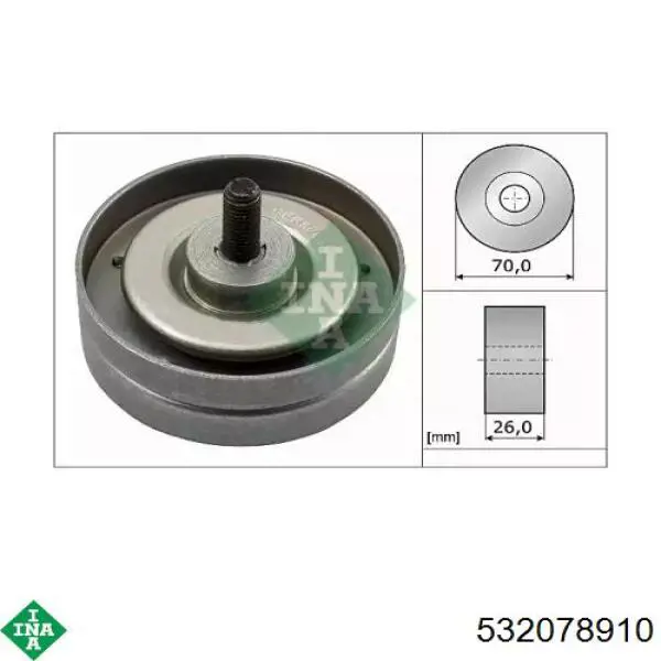 Ролик приводного ременя, паразитний INA 532078910 ціна, від 31.27 USD