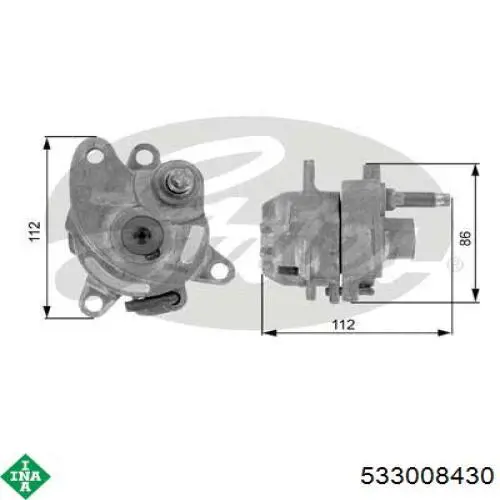 Натягувач приводного ременя 533008430 INA