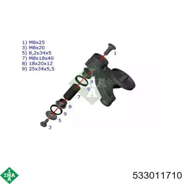 Натягувач приводного ременя INA 533011710 ціна, від 37.98 USD