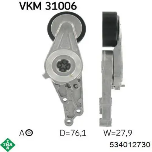 Натягувач приводного ременя INA 534012730 ціна, від 46.36 USD