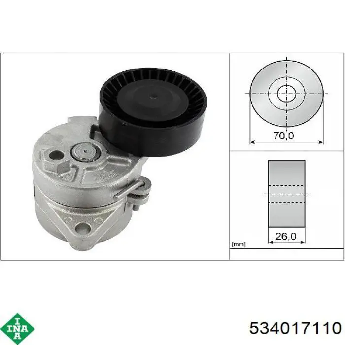 Натягувач приводного ременя INA 534017110 ціна, від 45.69 USD