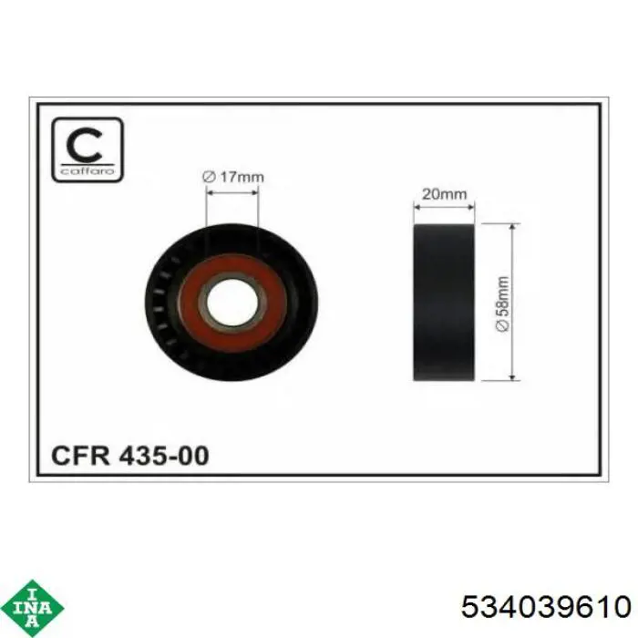Натяжний ролик INA 534039610 ціна, від 34.88 USD