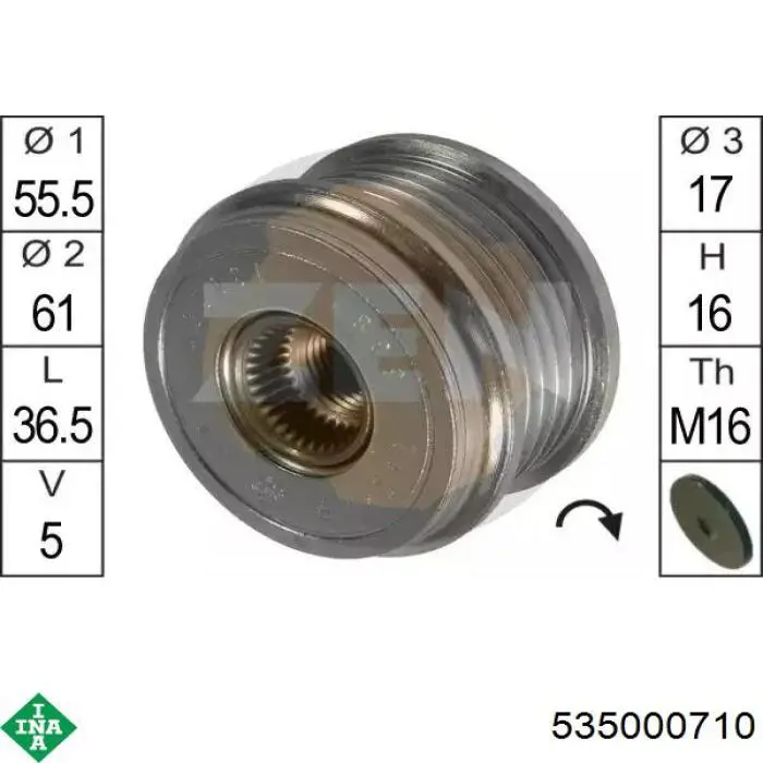 Купити 535000710 INA Шків генератора