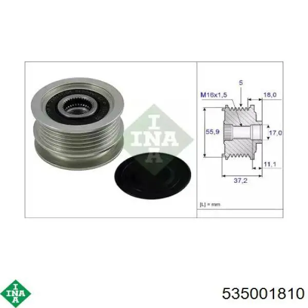 Купити 535001810 INA Шків генератора