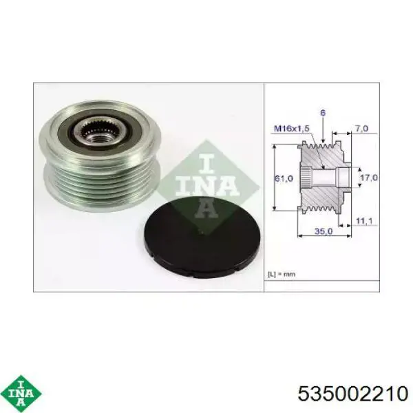 Купити 535002210 INA Шків генератора