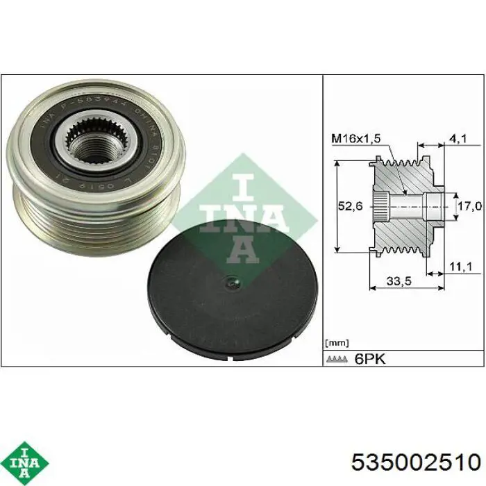 Шків генератора 535002510 INA