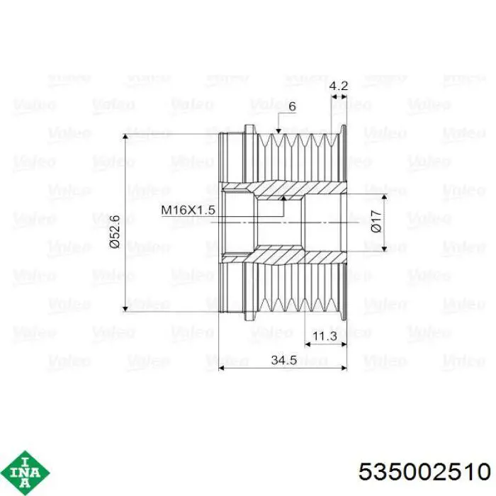 Інерційний шків INA 535002510 ціна, від 23.31 USD