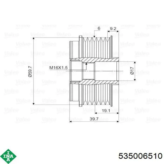 Інерційний шків INA 535006510 ціна, від 24.35 USD