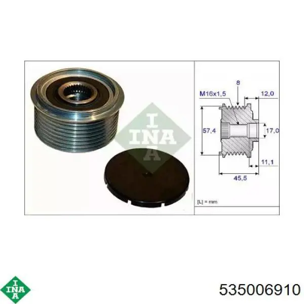 Купити 535006910 INA Шків генератора