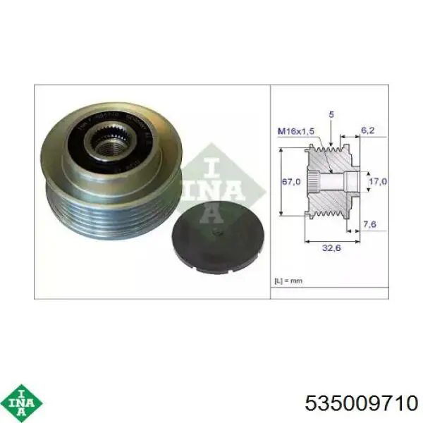 Інерційний шків INA 535009710 ціна, від 27.50 USD