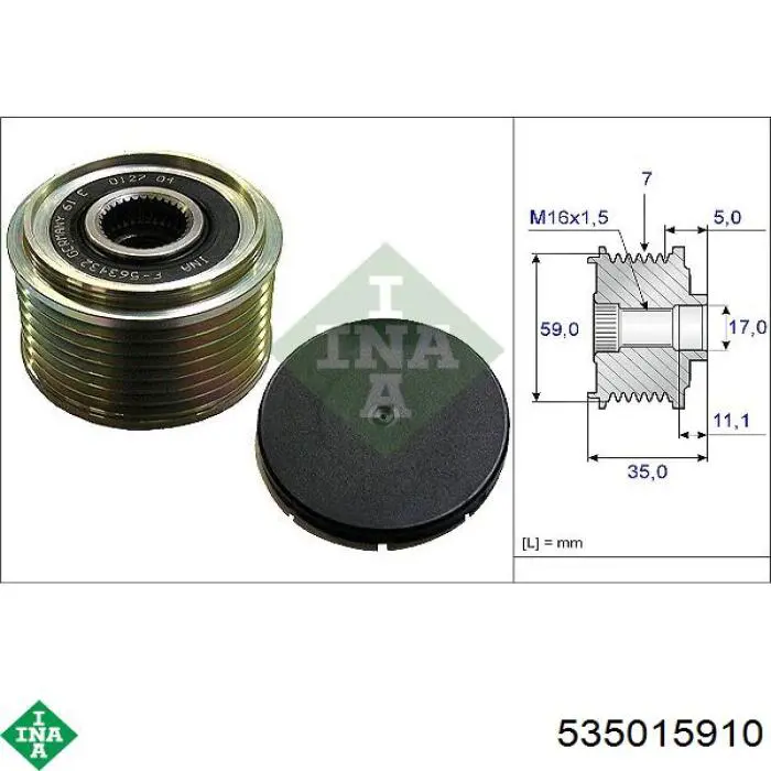 Купити 535015910 INA Шків генератора