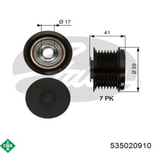 Шків генератора INA 535020910