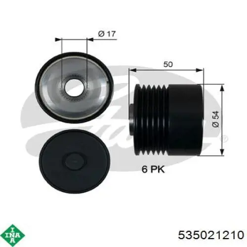 Шків генератора VKM03201 SKF
