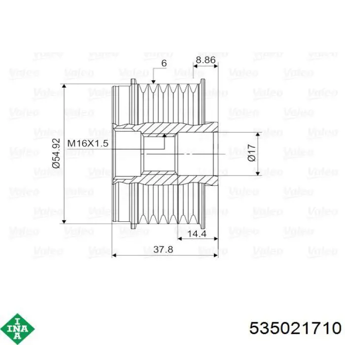 Інерційний шків INA 535021710 ціна, від 30.97 USD