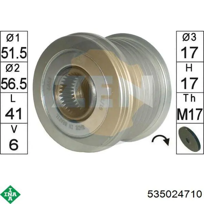 Інерційний шків INA 535024710 ціна, від 40.24 USD