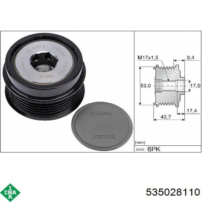 Шків генератора 535028110 INA