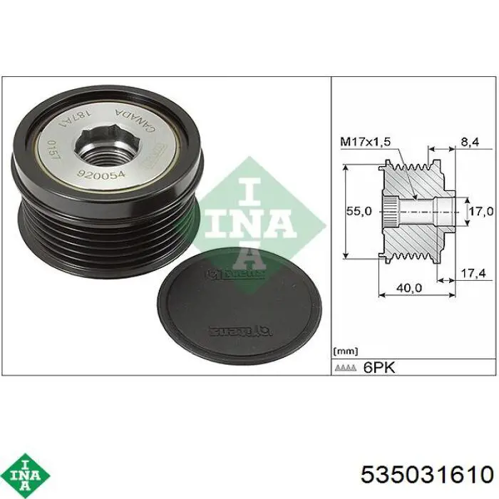 Купити 535031610 INA Шків генератора