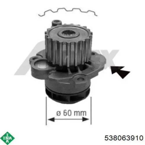 Помпа охолодження INA 538063910 ціна, від 33.45 USD