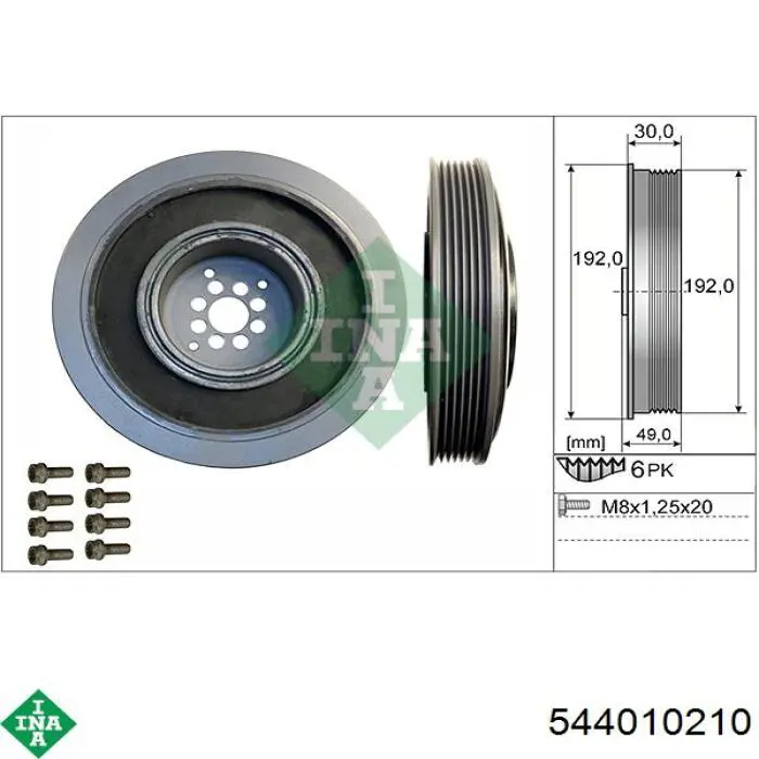 Шків колінвала (демпфер ) INA 544010210 ціна, від 109.06 USD