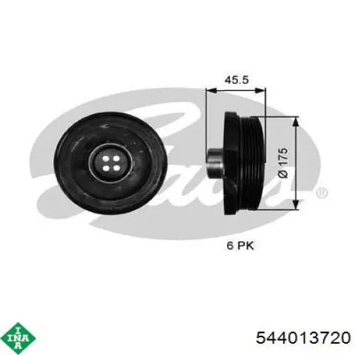 Шків колінвала (демпфер ) INA 544013720 ціна, від 108.83 USD