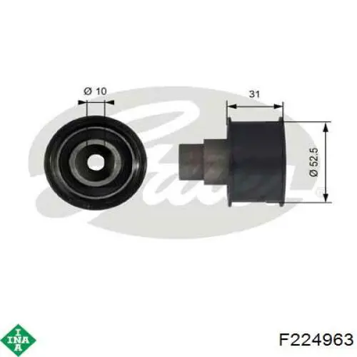 Ролик ременя ГРМ, паразитний F224963 INA